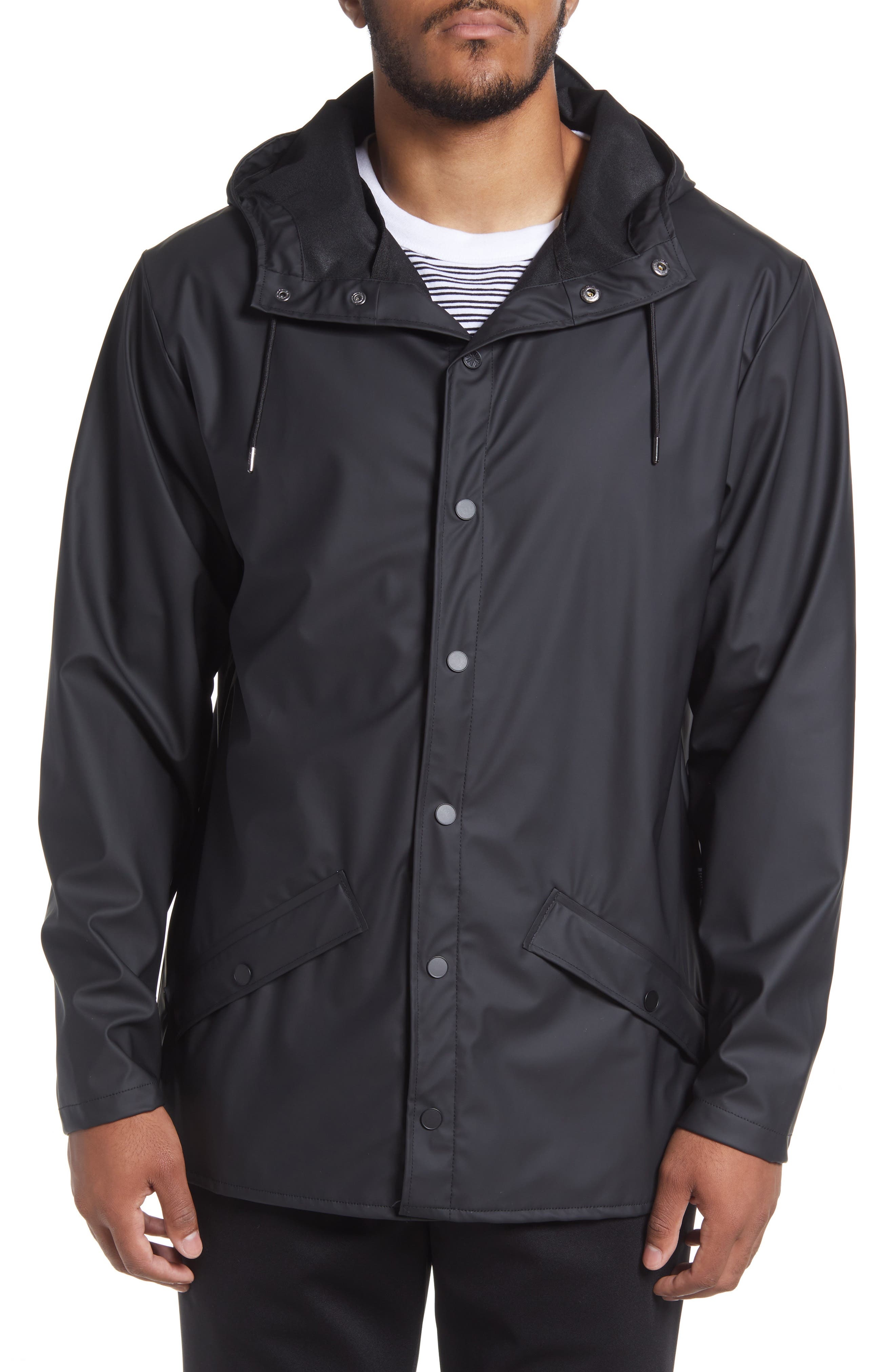 Rains Waterproof Longline Jacket in Black at Nordstrom - 4