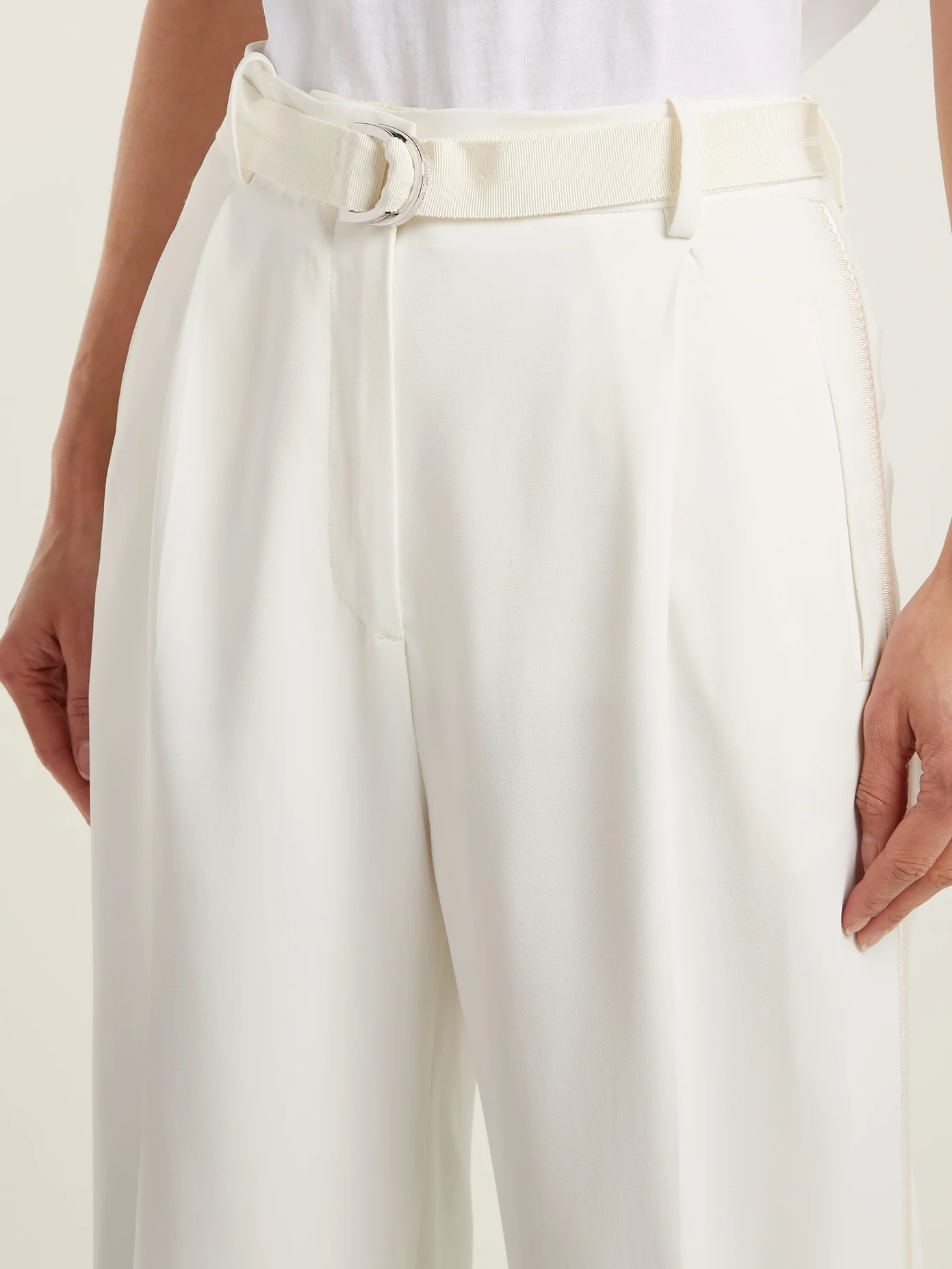 High-rise crepe cropped trousers - 5