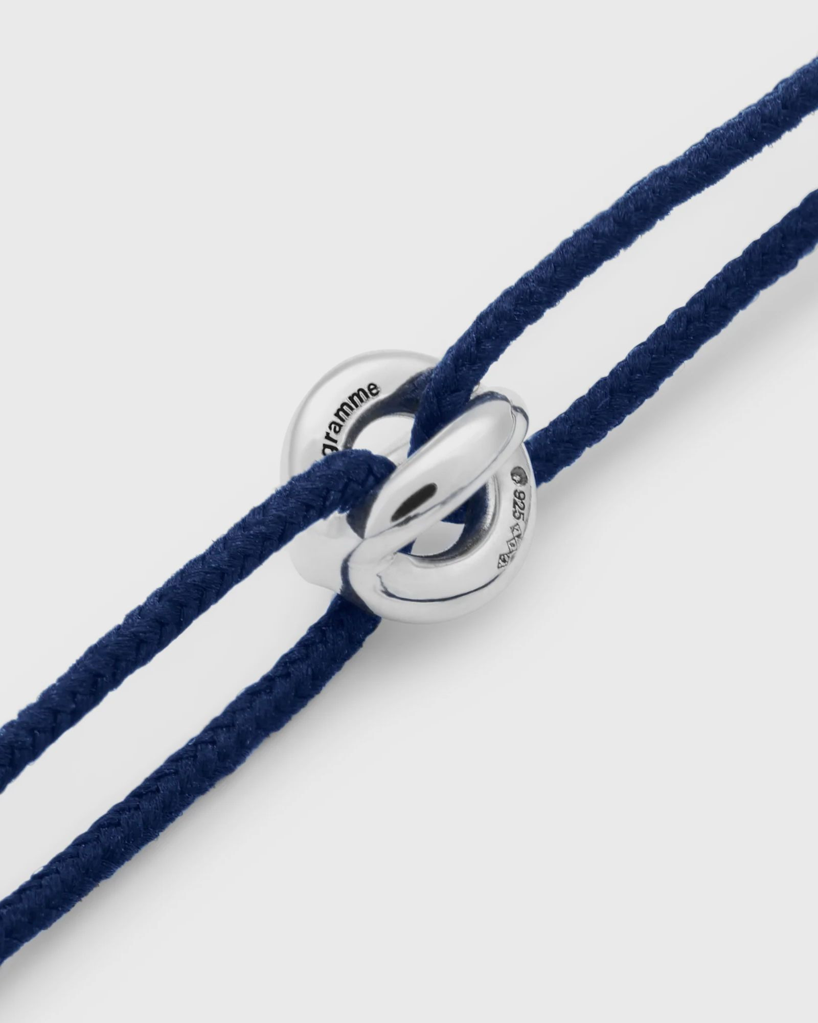 1g polished sterling silver navy entrelacs cord bracelet - 3
