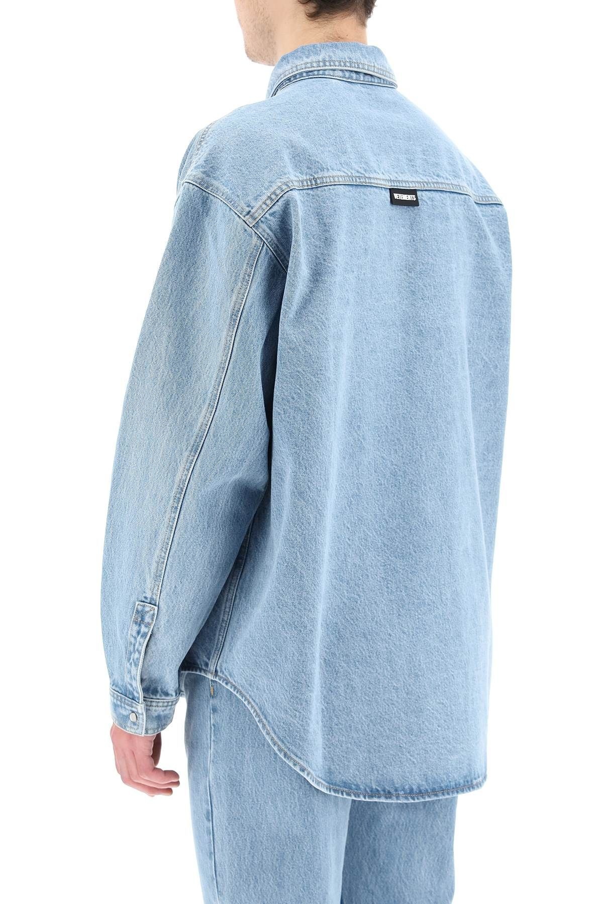 OVERSIZED DENIM SHIRT WITH LOGO - 4