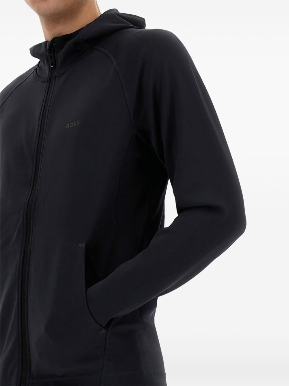 logo-detail zip-up hoodie - 4
