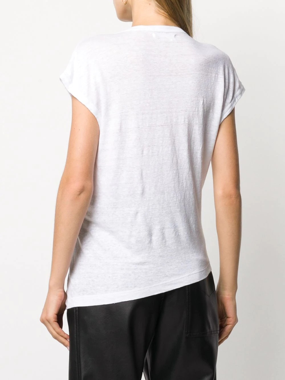 asymmetric hem T-shirt - 4