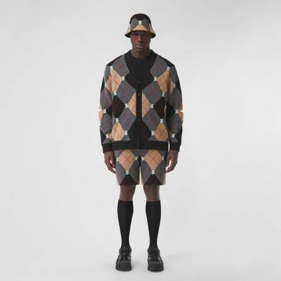 Burberry Monogram Motif Argyle Intarsia Wool Cashmere Shorts outlook