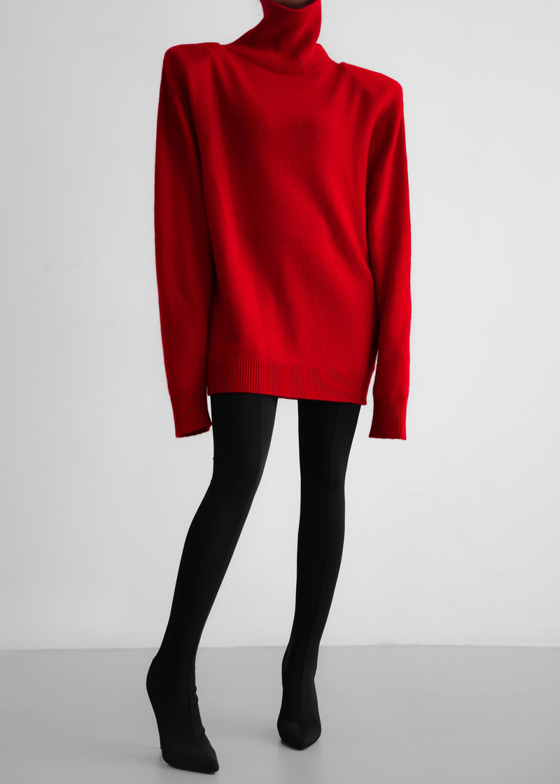 Emilia Mini Padded Sweater Dress - Red 1