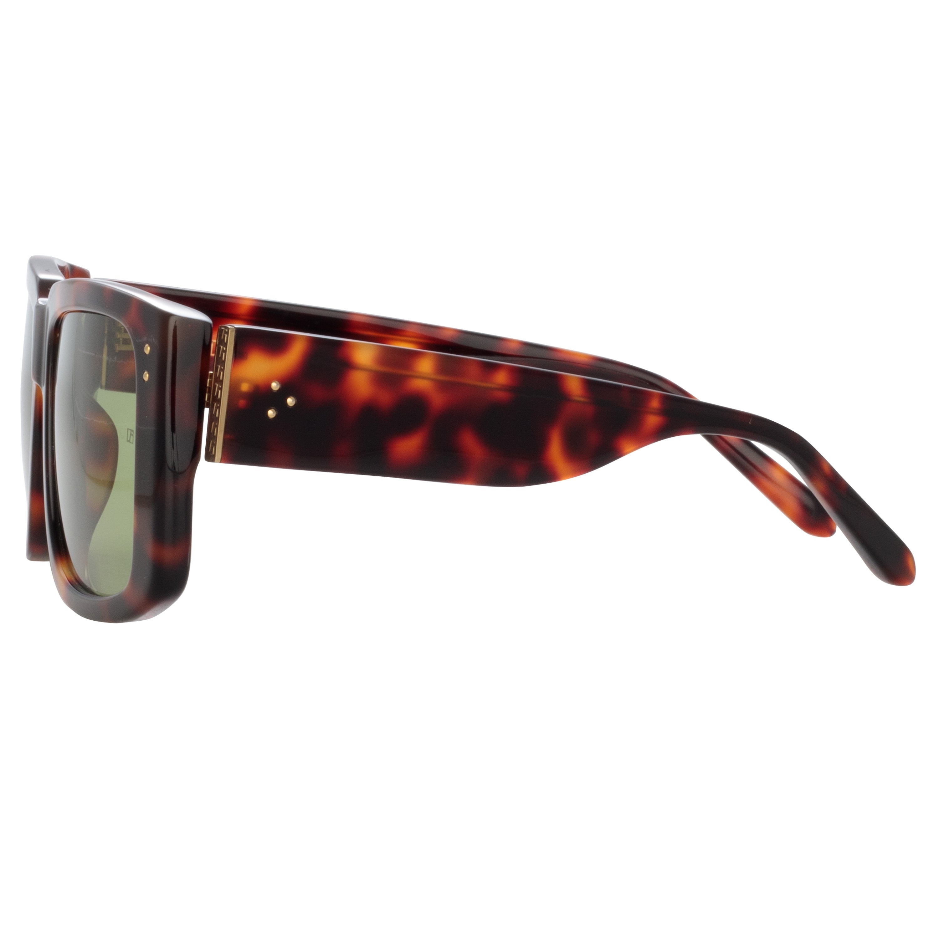 MORRISON RECTANGULAR SUNGLASSES IN TORTOISESHELL AND GREEN - 3