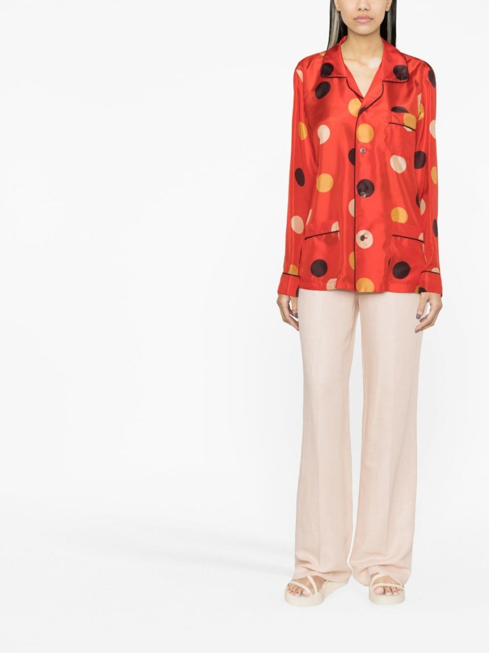 dot-print silk shirt - 4