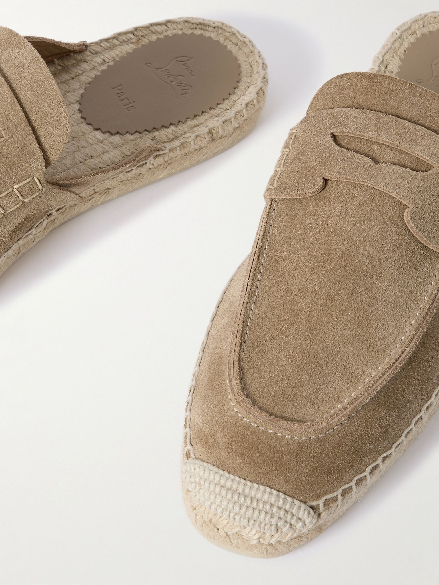 Paquepapa Suede Backless Espadrilles Brown - 6