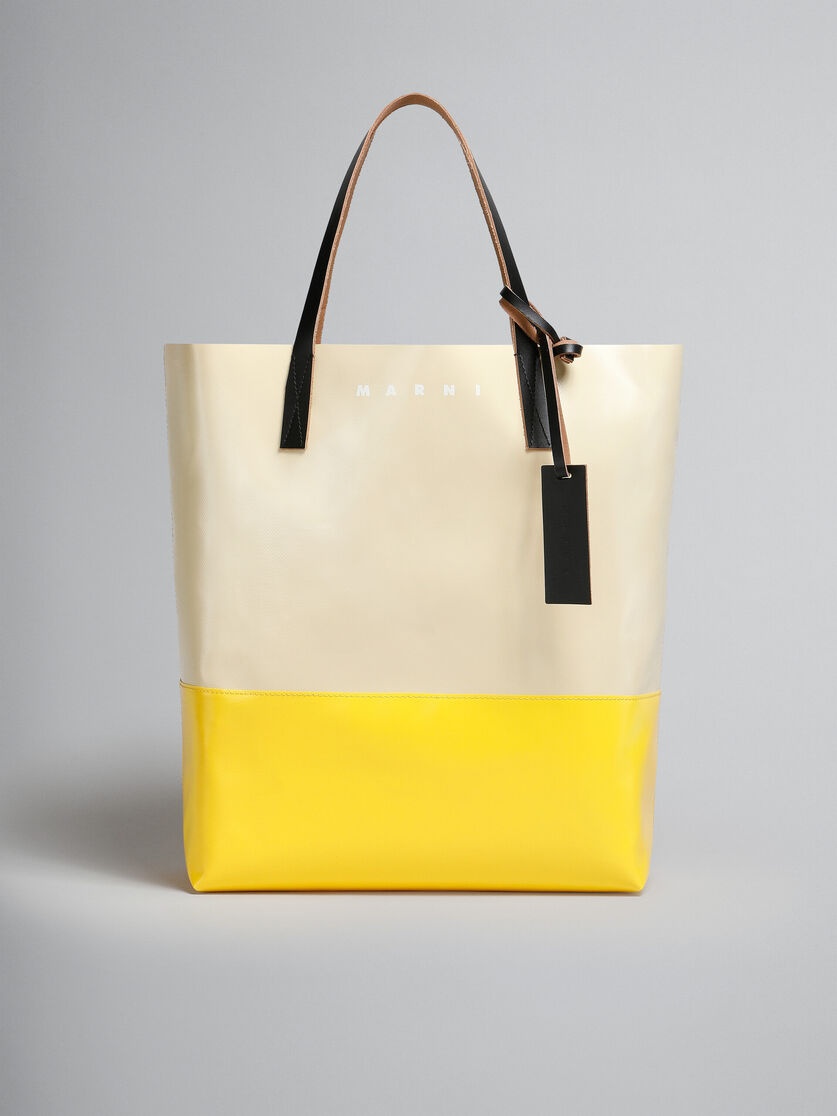 TRIBECA SHOPPING BAG IN YELLOW AND BEIGE - 1