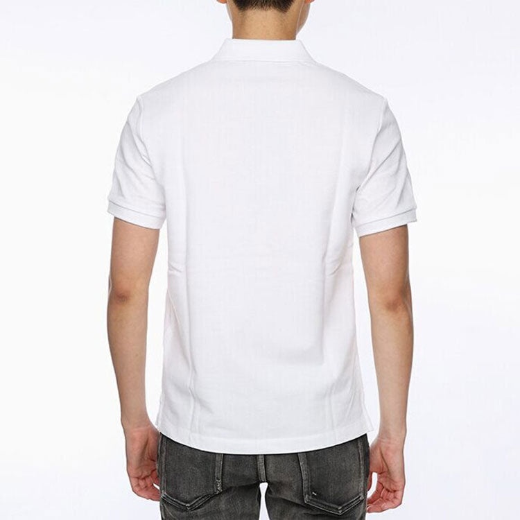 Men's Burberry lapel Cardigan Short Sleeve Polo Shirt White 80045791 - 4