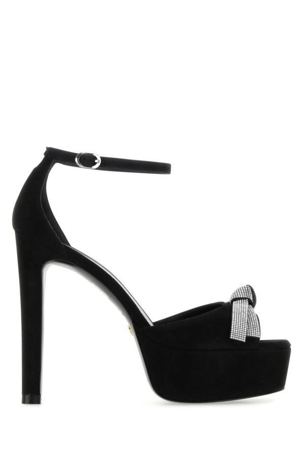 Black suede Discoplatform sandals - 1