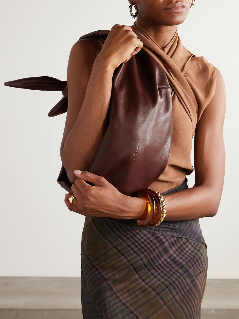 cortana Jin small leather belt bag Chocolate outlook