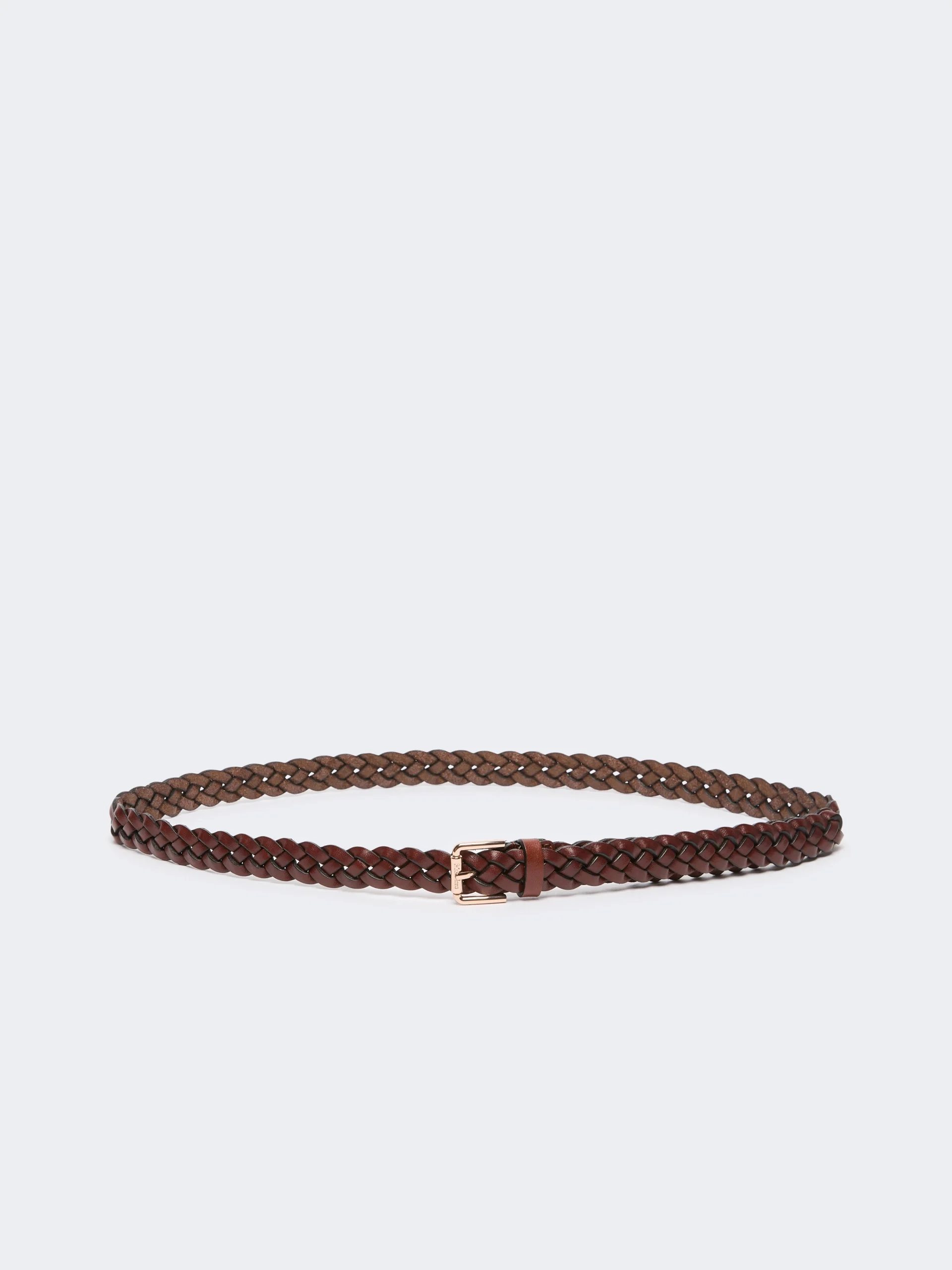 NAVETTA Woven leather belt - AMBER BROWN - 1