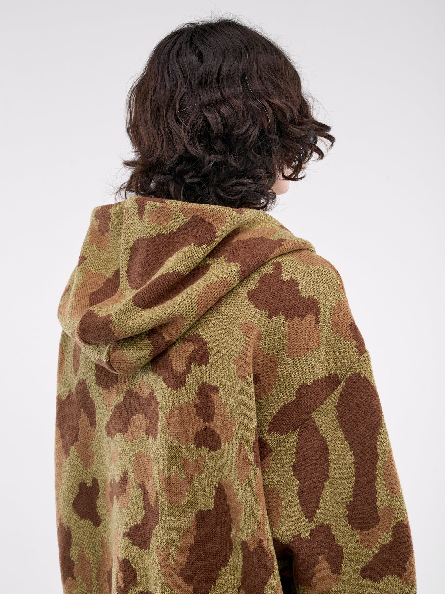 Camouflage Knit Hooded Sweater - 5