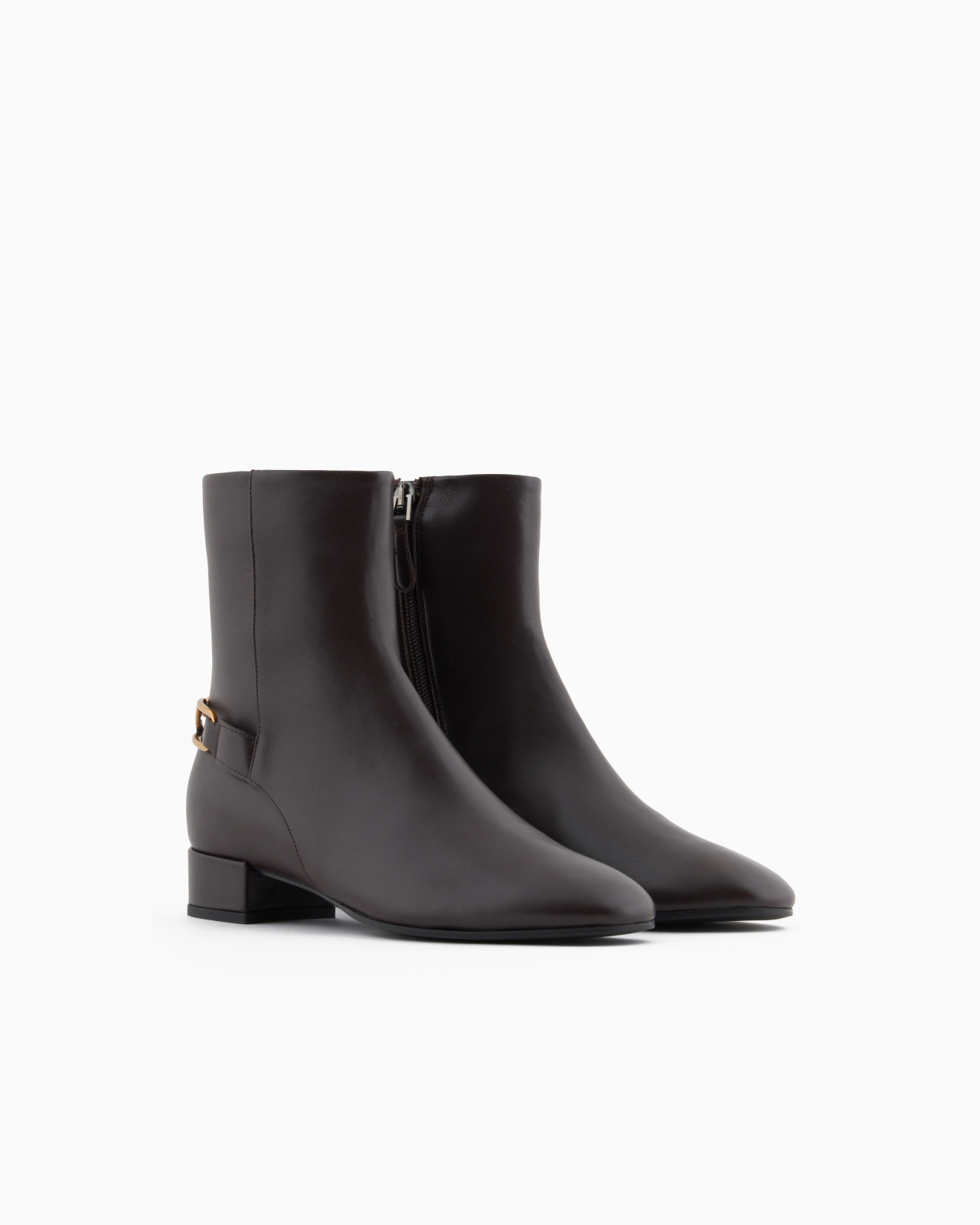 NAPPA-LEATHER ANKLE BOOTS WITH AN EAGLE PLATE - 2