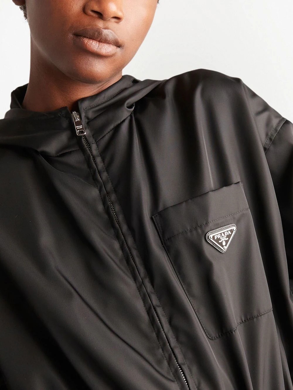Re-Nylon drawstring hooded coat - 4