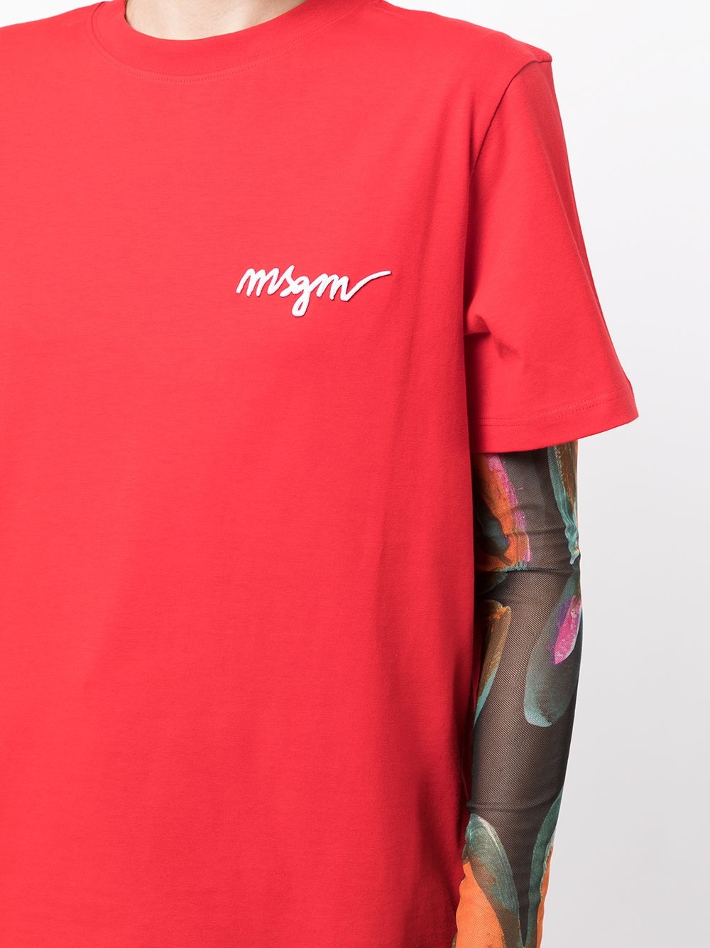 chest-logo crew neck T-shirt - 5