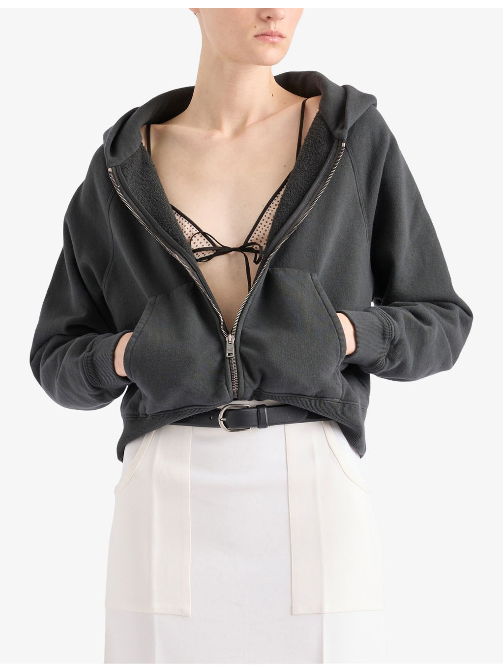 Logo-Patch Zip-Up Cotton Hoody - 3