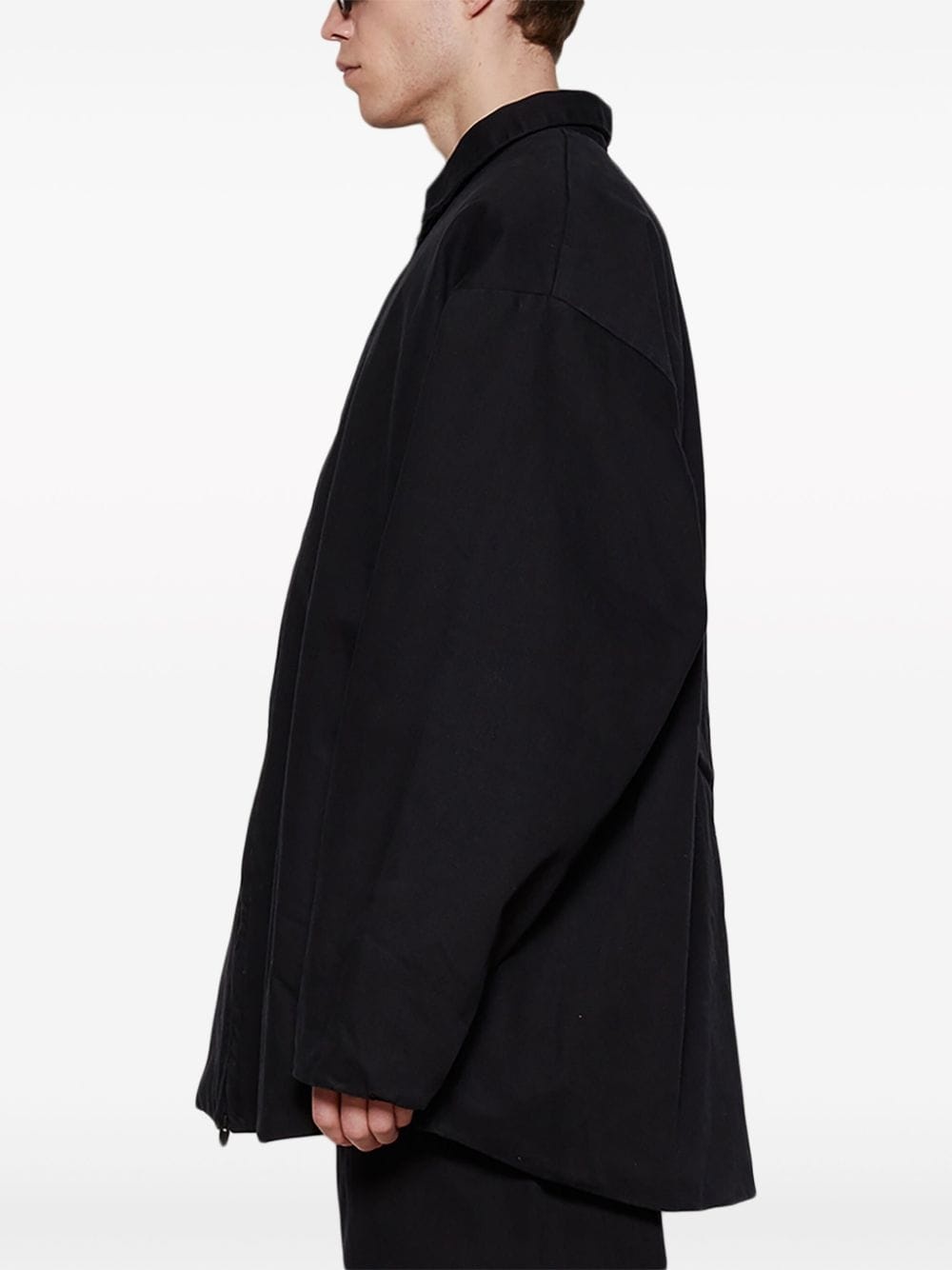 logo-appliquÃ© denim shirt jacket - 4