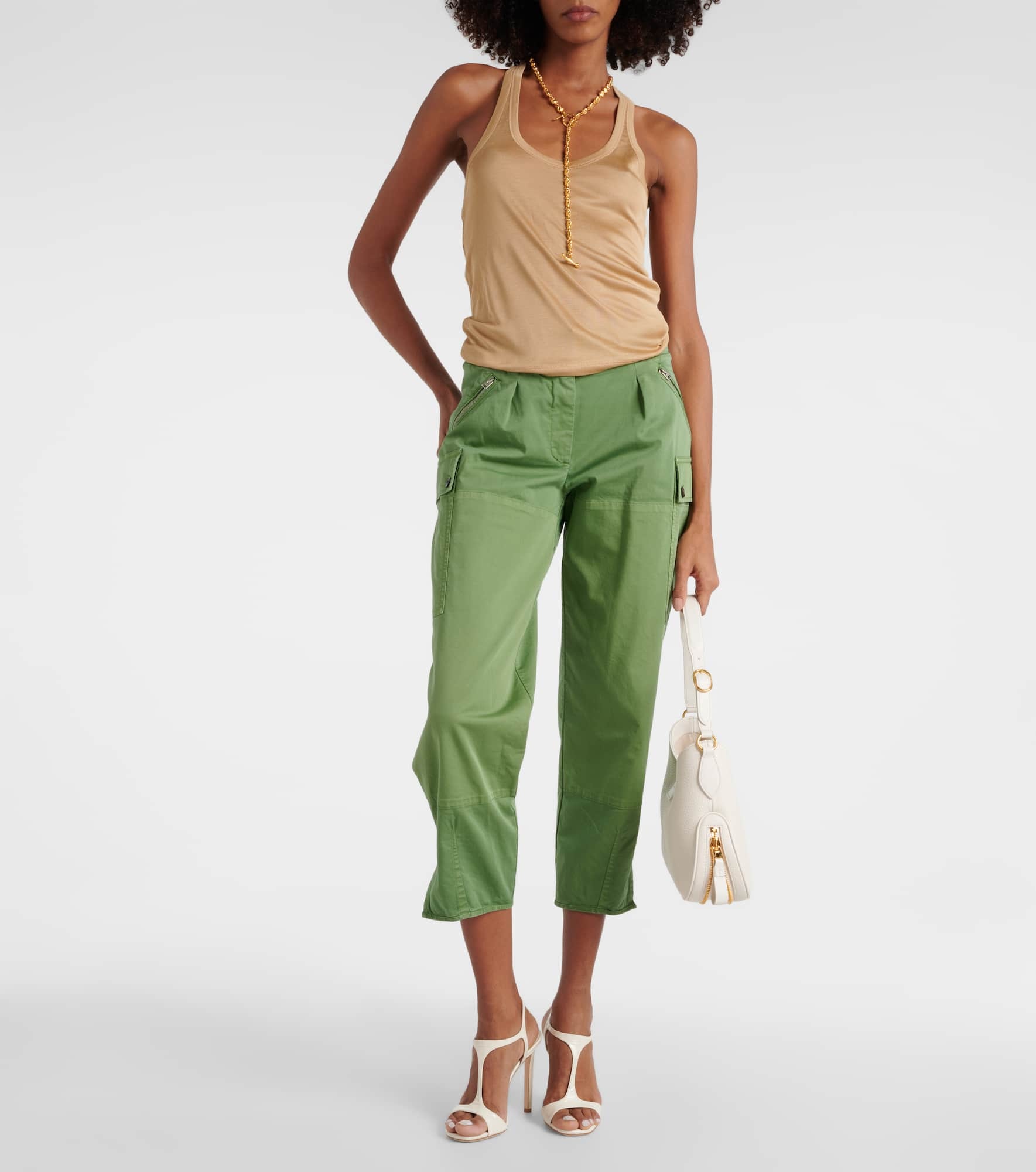 Low-rise cotton twill cargo pants - 2