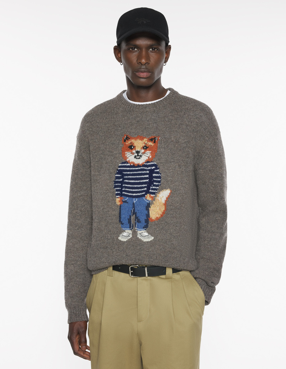 DRESSED FOX INTARSIA WOOL JUMPER - 3