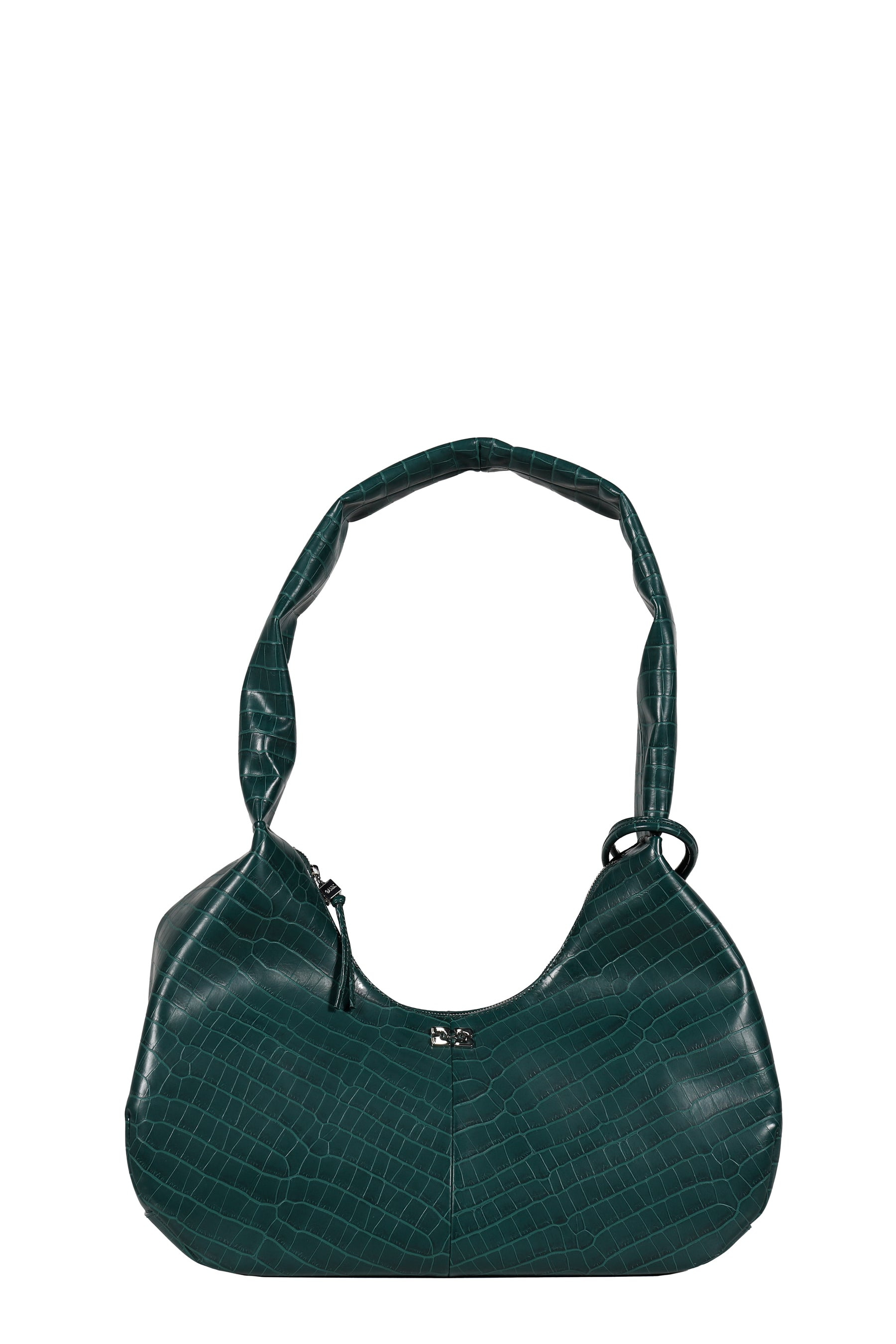 GANNI BOU BAG HOBO MEDIUM CROCO / PINENEEDLE - 3