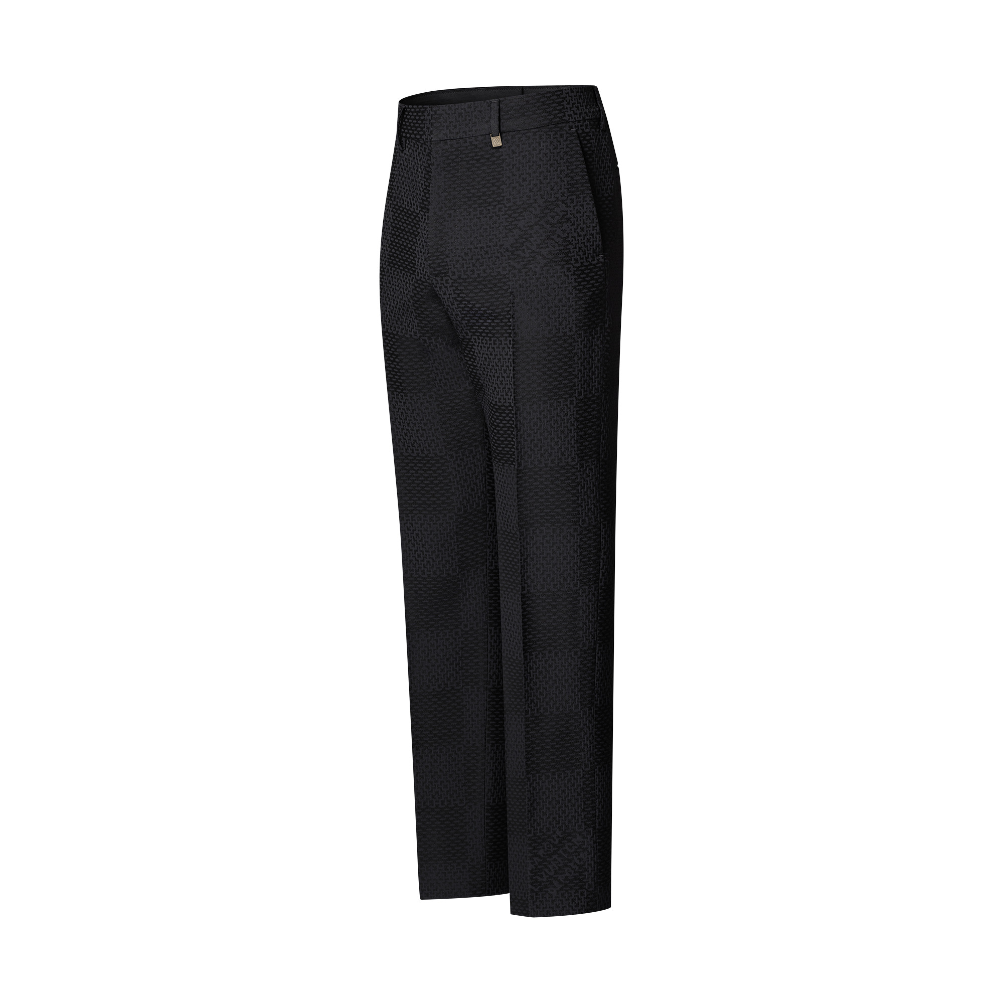 Jacquard Damier Wool-Silk Blend Cigarette Pants - 2