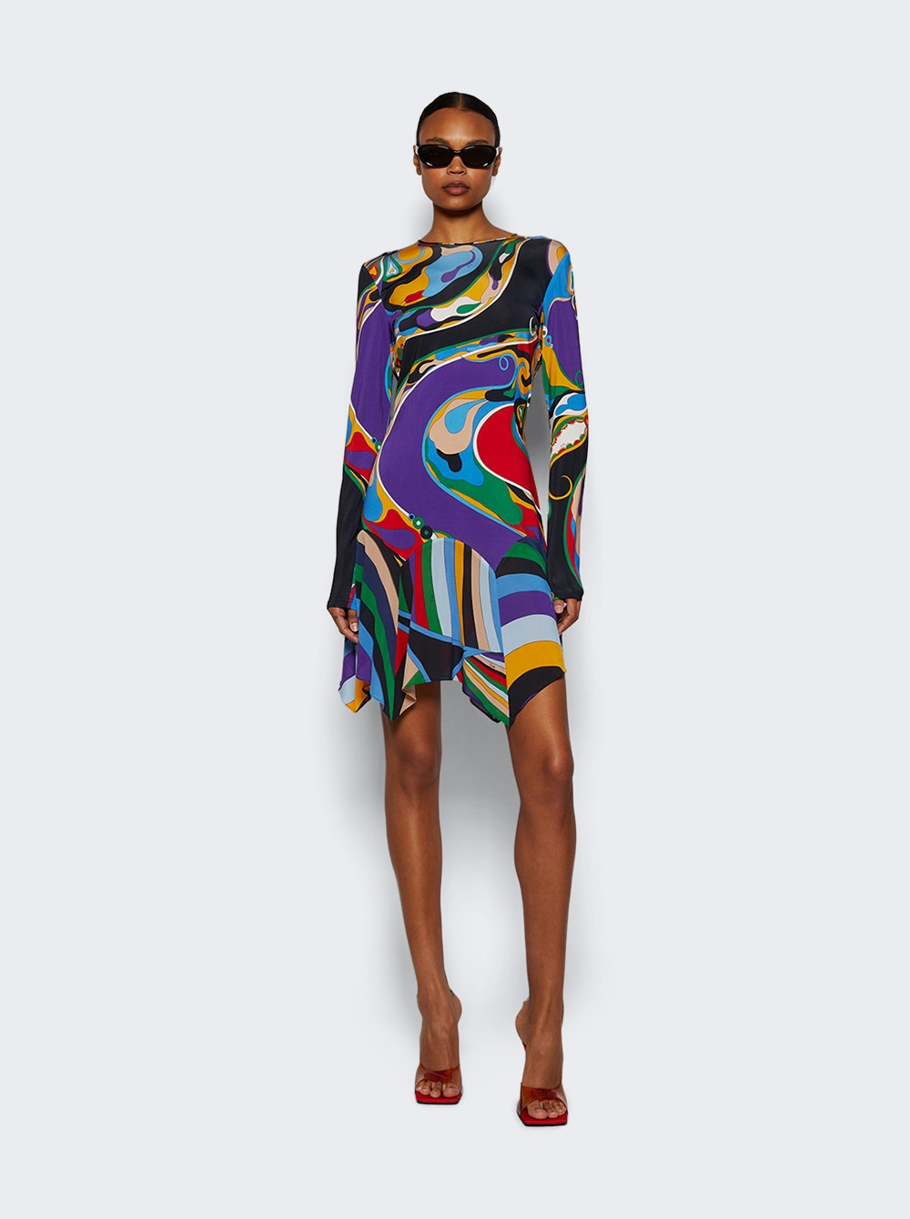 Orchidee-print Mini Dress Multicolor - 2