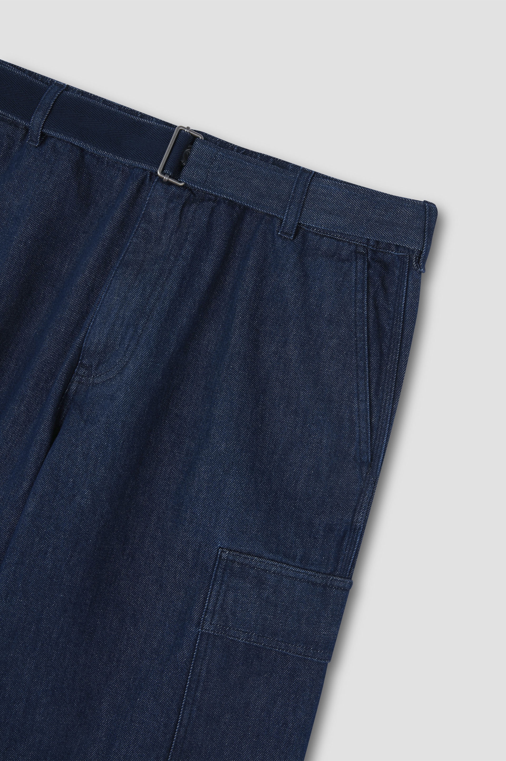 RAW DENIM CARGO BERMUDA SHORTS - 5