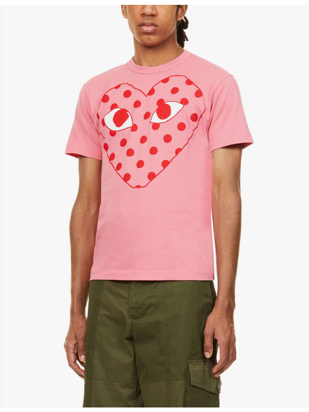 Heart and polka-dot print cotton-jersey T-shirt - 3