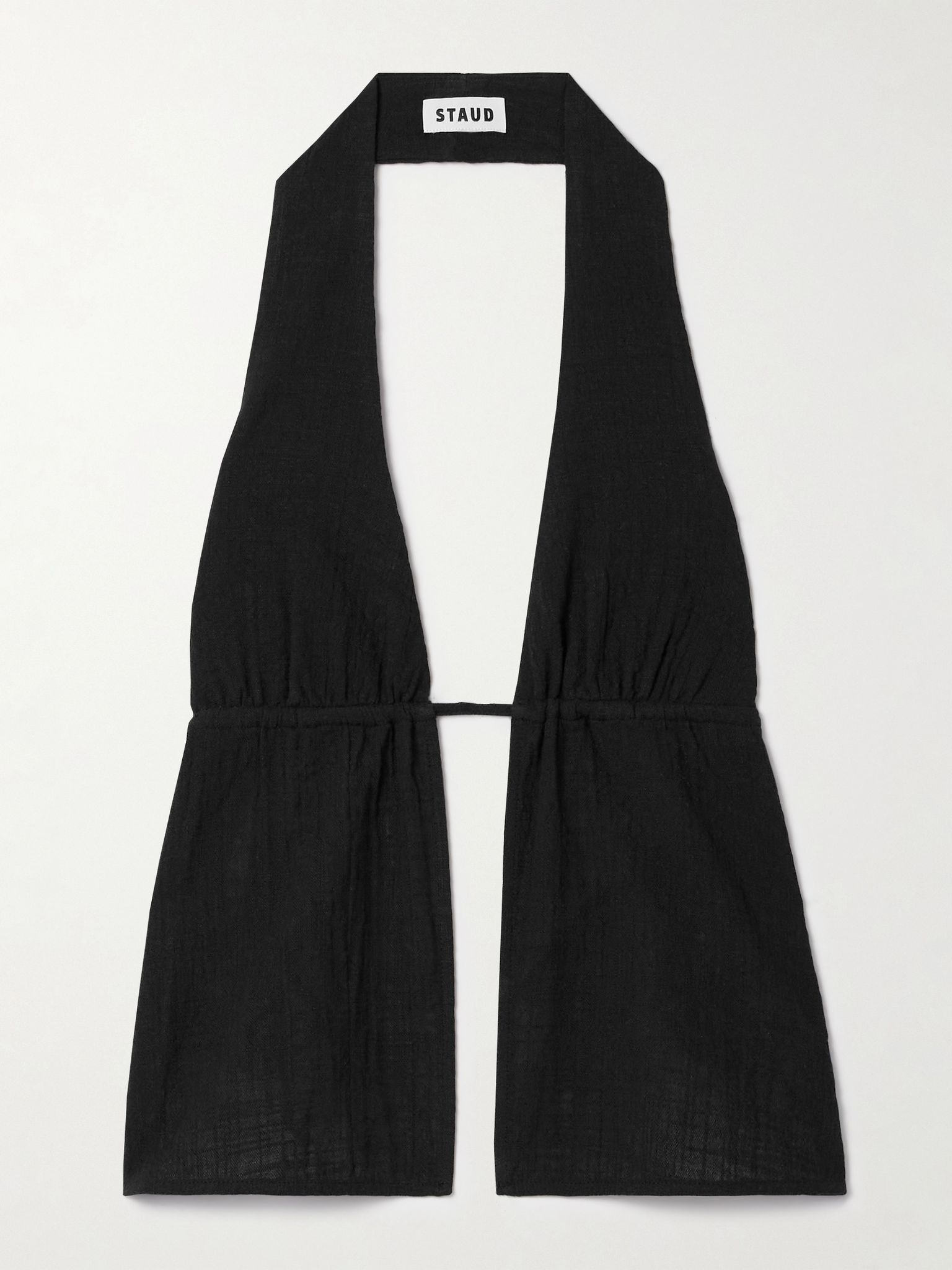 Flores cotton-gauze halterneck top Black - 1