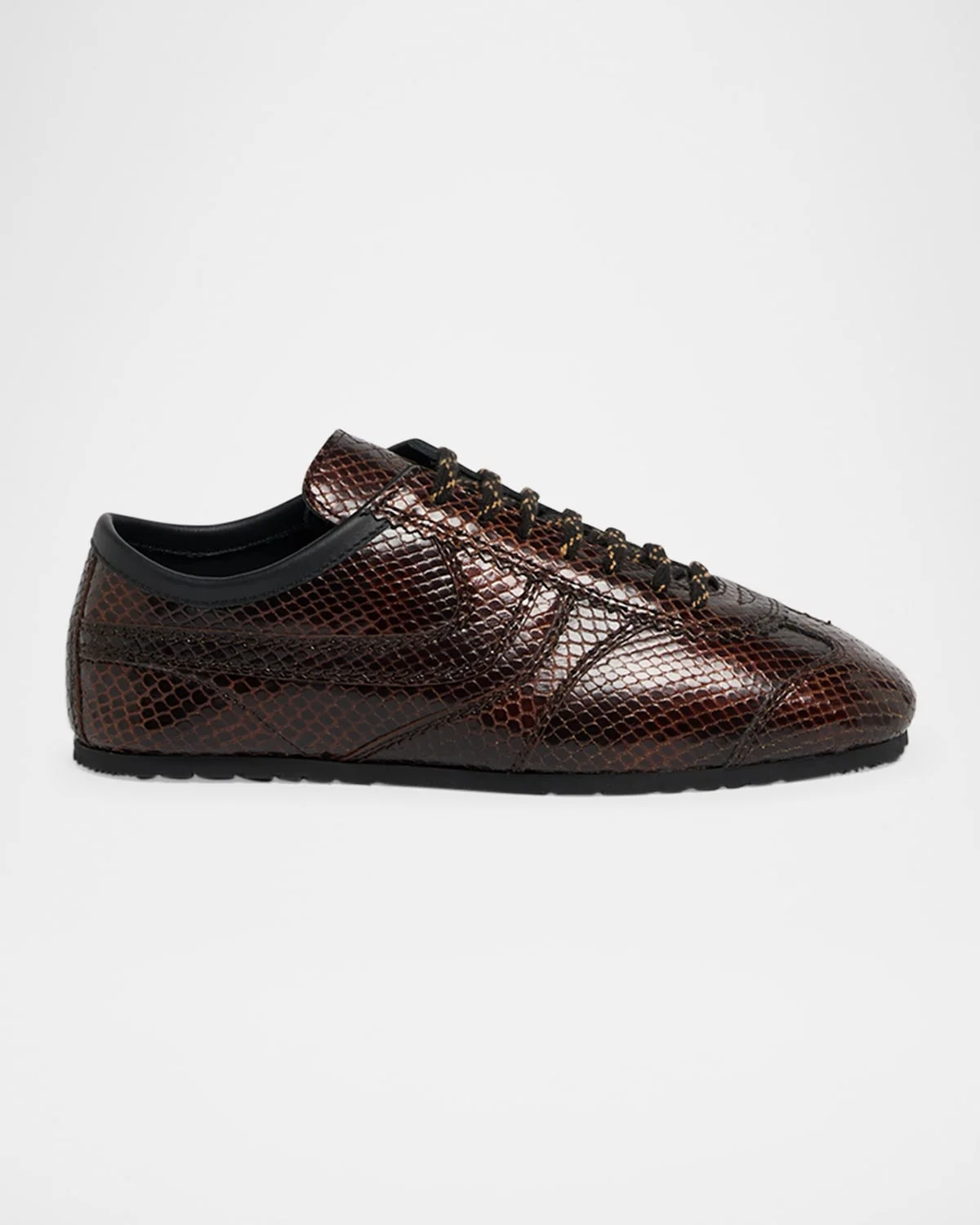 Dustin Snake-Embossed Leather Retro Sneakers - 1
