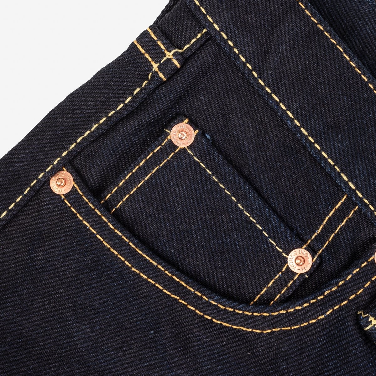 IH-777S-21ib 21oz Selvedge Denim Slim Tapered Cut Jeans - Indigo/Black - 13