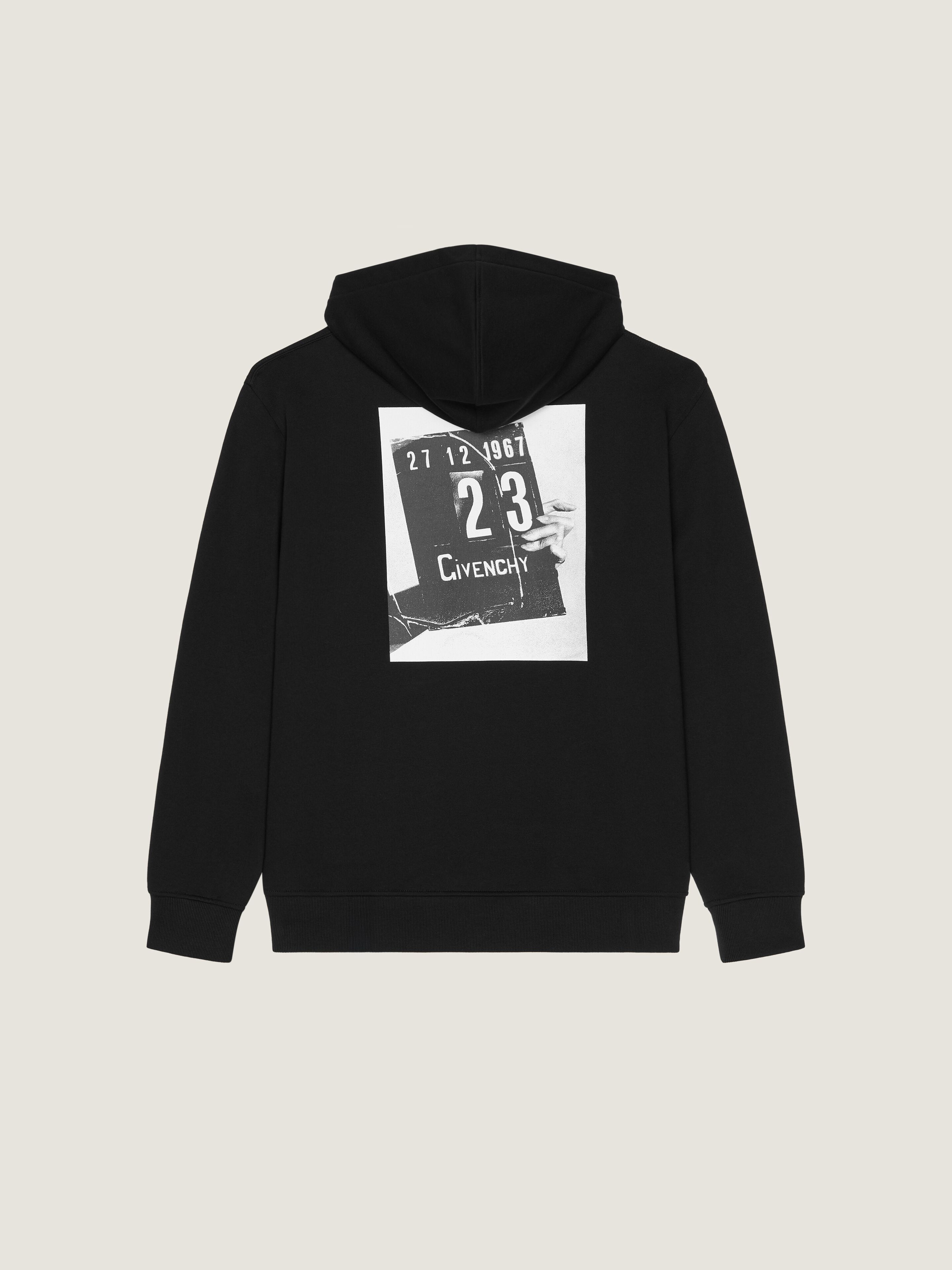 COUTURE SEAM HOODIE IN FLEECE WITH CLAPPERBOARD PRINT - 4