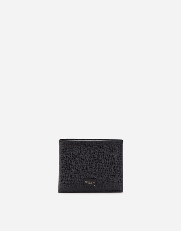 Dauphine calfskin bifold wallet with logo plaque - 1