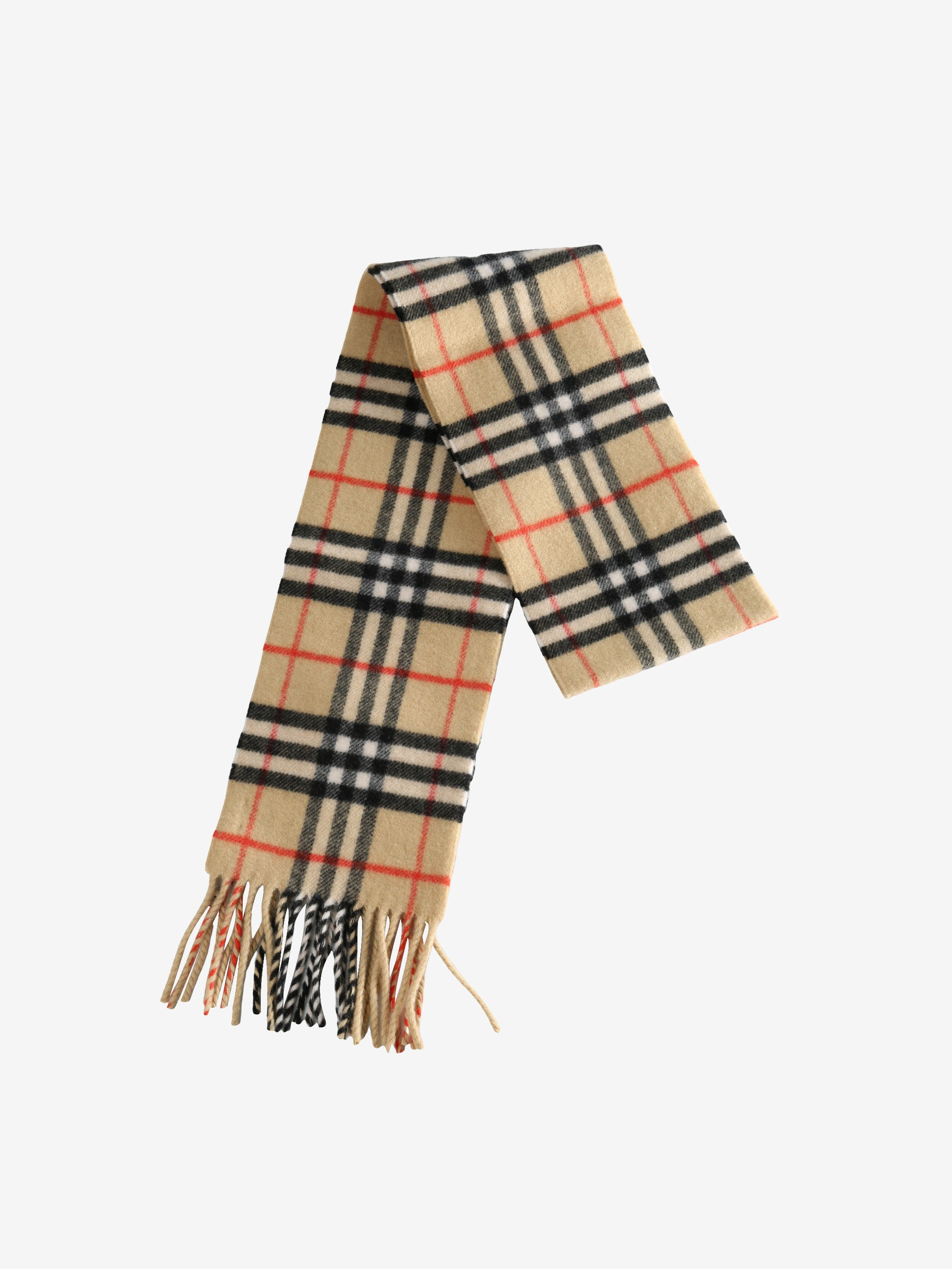 BURBERRY - Unisex Narrow Check Cashmere Scarf - 1
