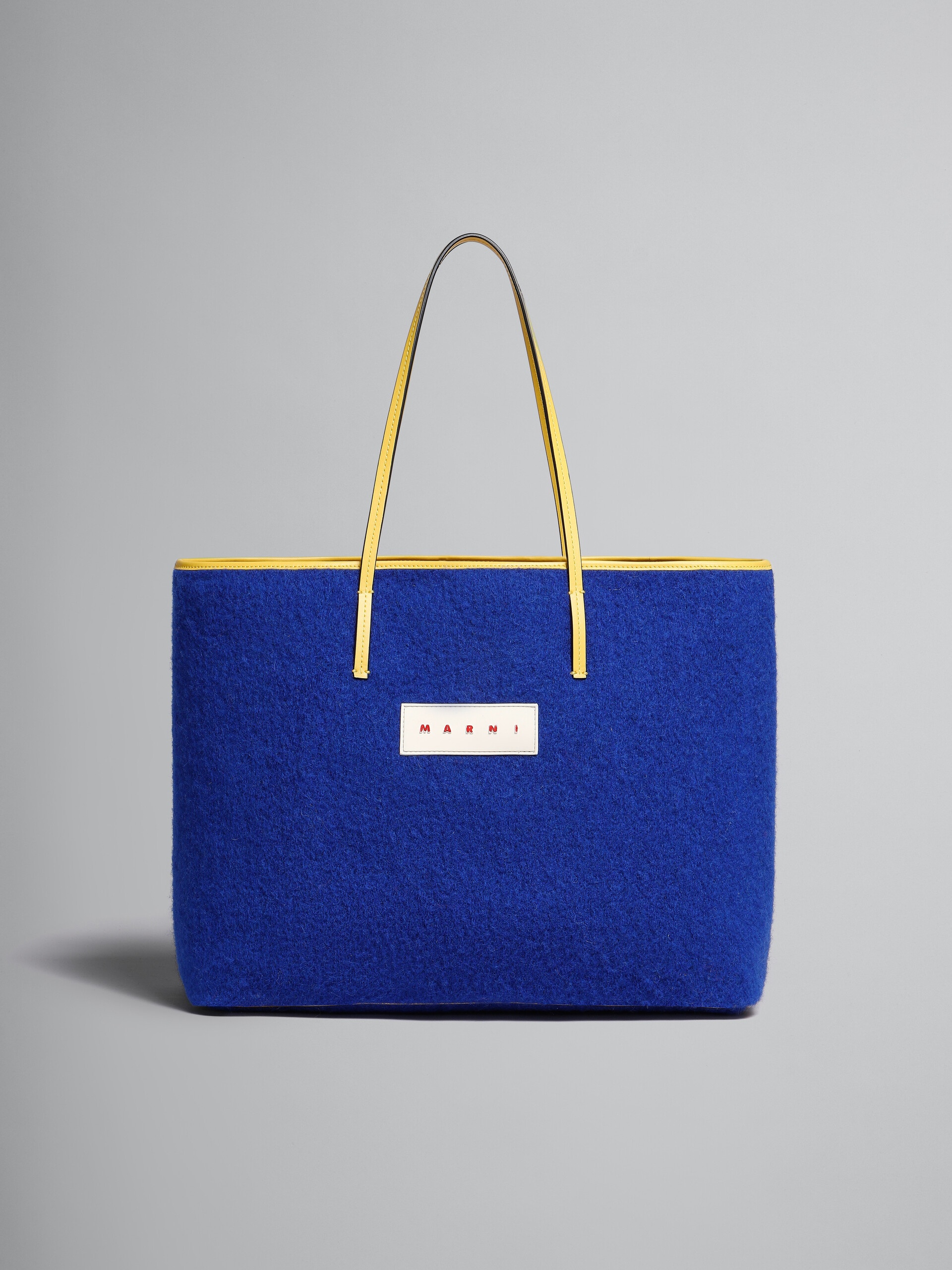 BLUE REVERSIBLE SHOPPING BAG IN FELT AND COTTON - 1