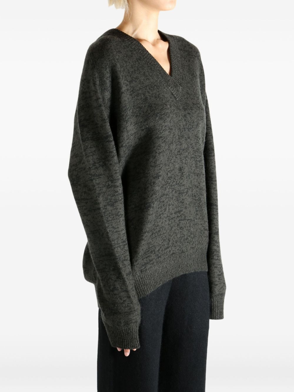 V-neck mélange sweater - 4