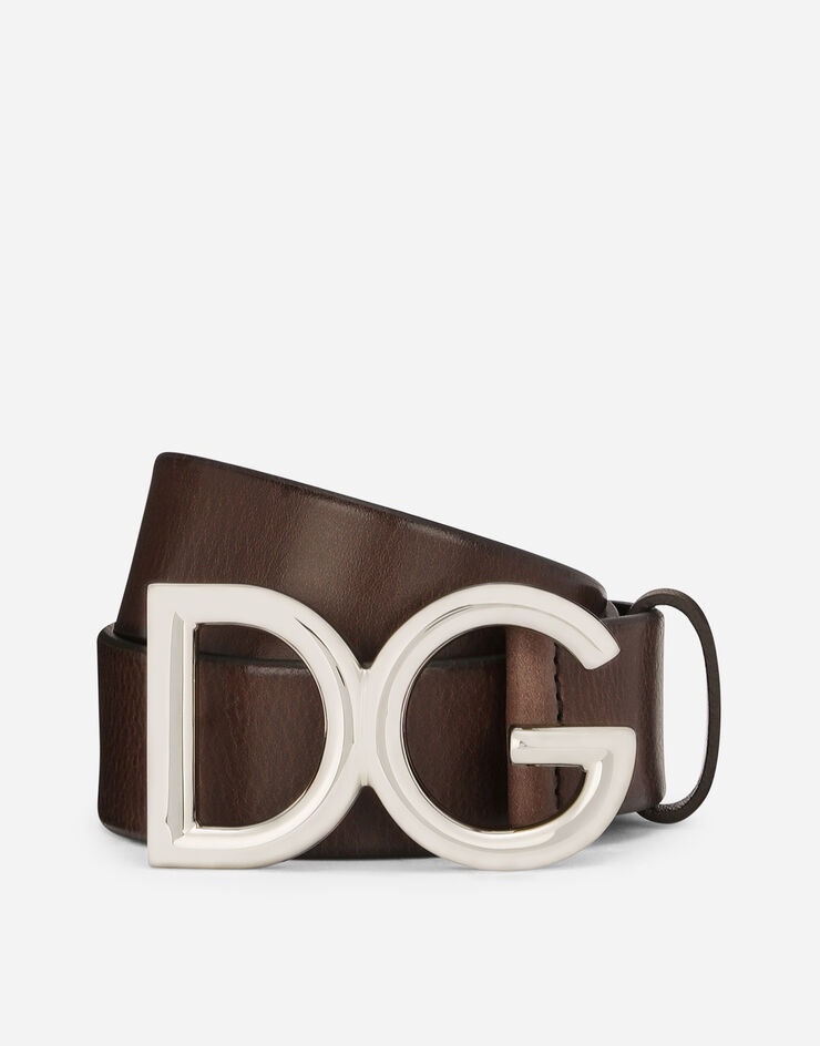 Leather belt with DG logo - 1
