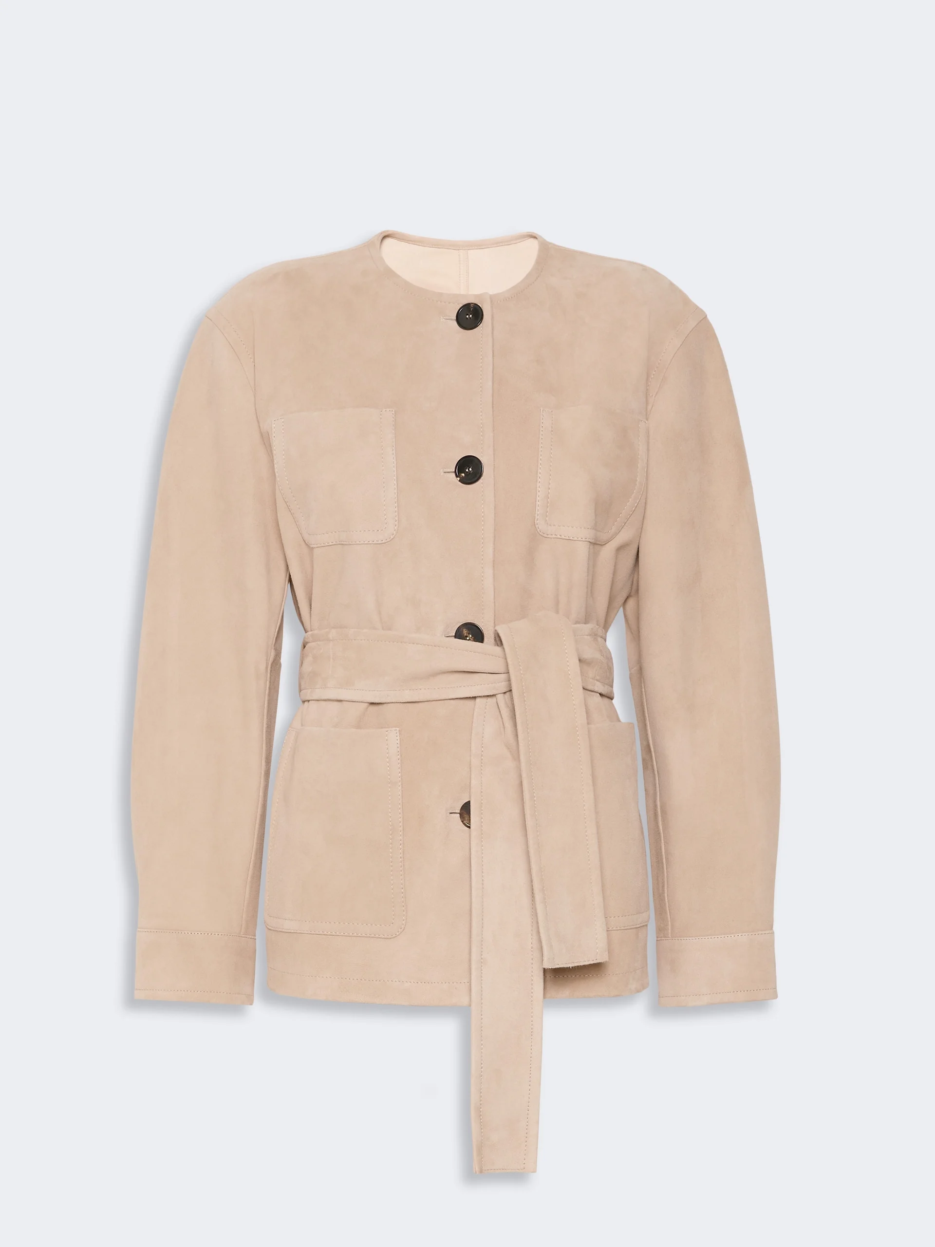 BOEMIA Belted suede jacket - BEIGE - 1
