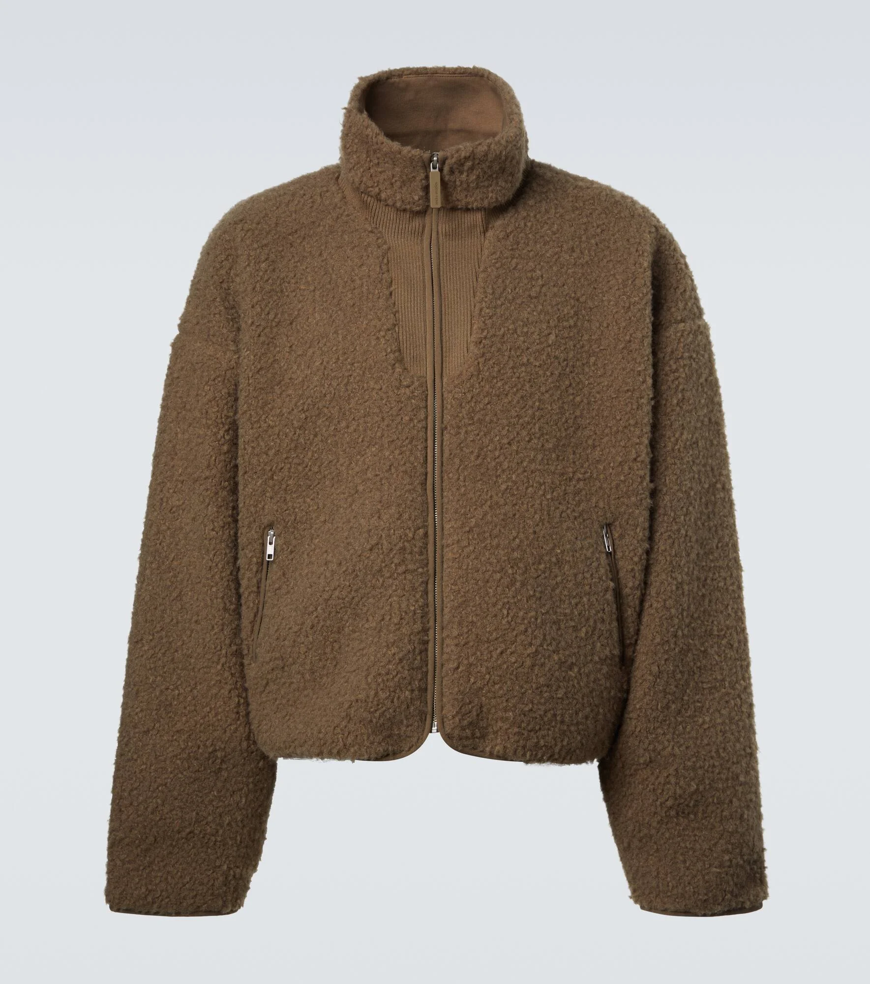 Cropped teddy jacket - 1