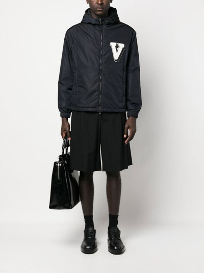 Valentino logo-patch hooded jacket outlook