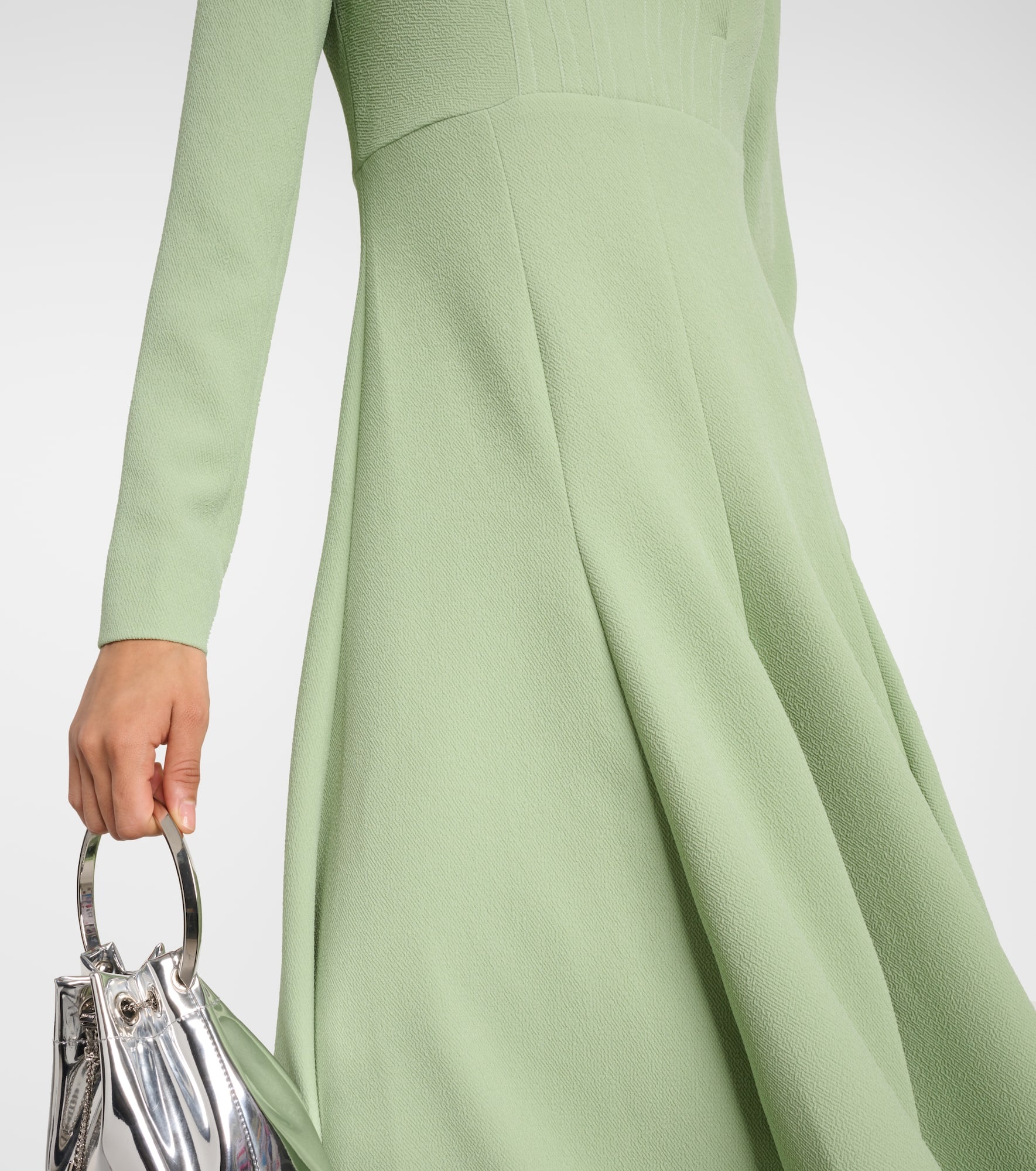 Oakley pleated crêpe midi dress - 5