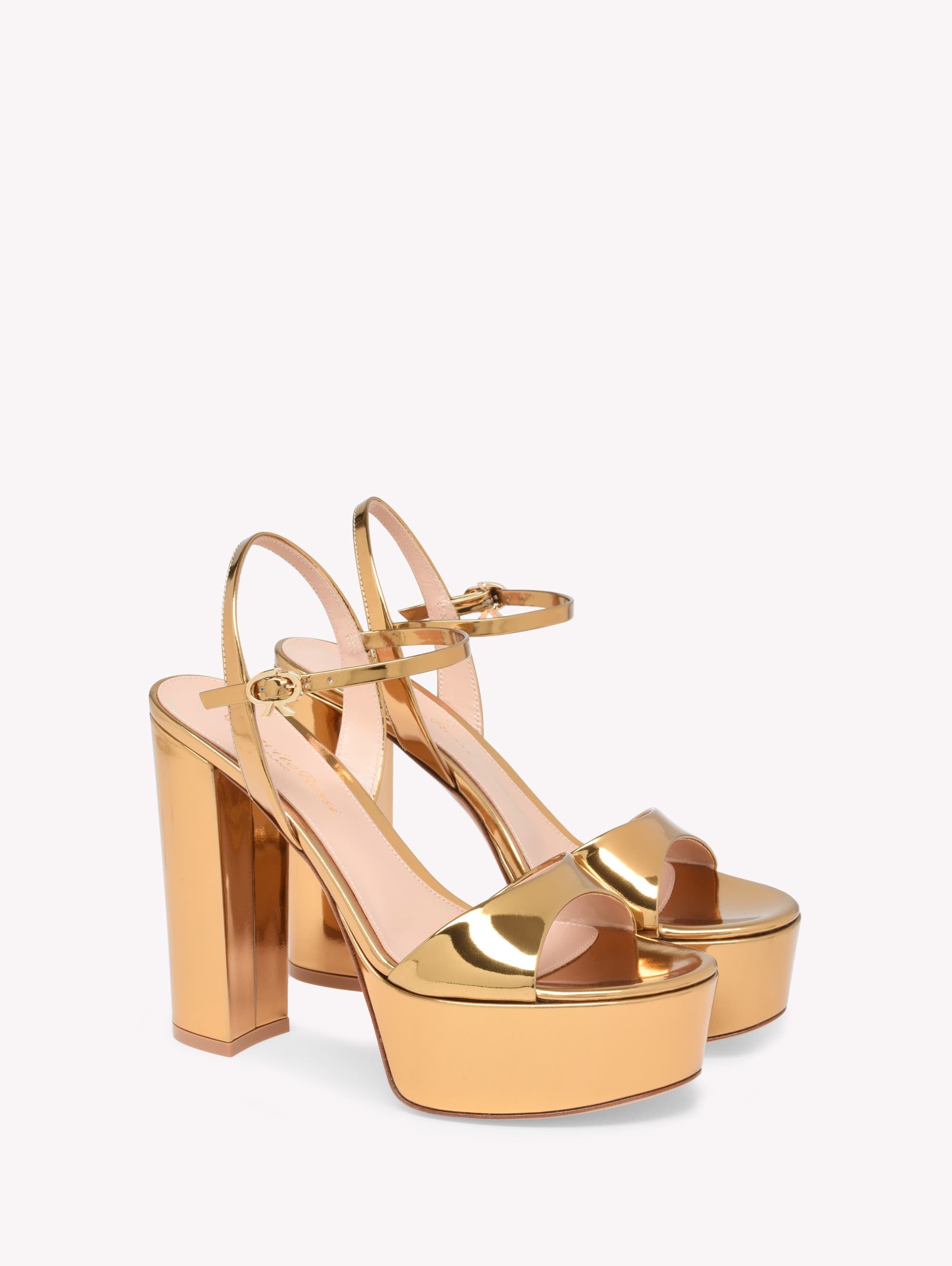 Gianvito Rossi Marlena Sandals in Metallic Gold  Calf at Nordstrom - 2