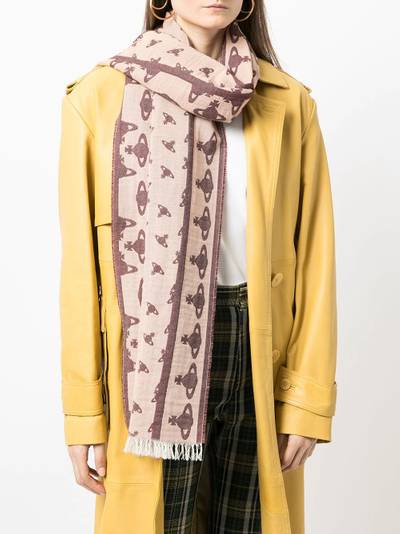 Vivienne Westwood orb-woven frayed scarf outlook