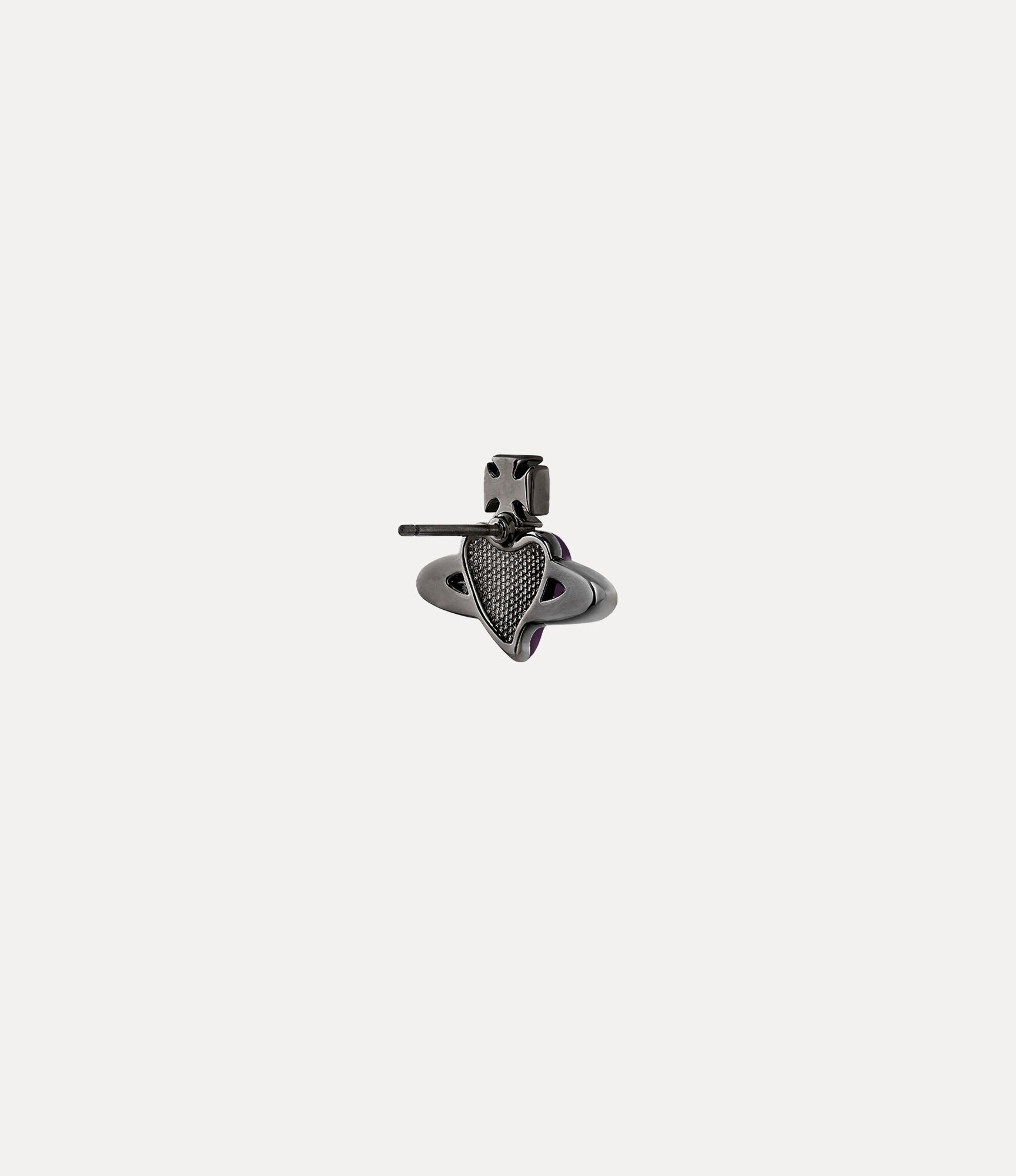 MAN. DIAMANTE HEART SINGLE STUD - 2