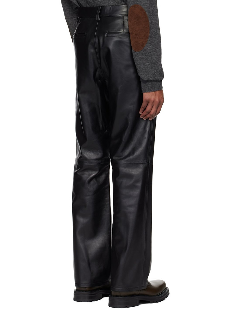 Black Flared-Leg Leather Pants 3
