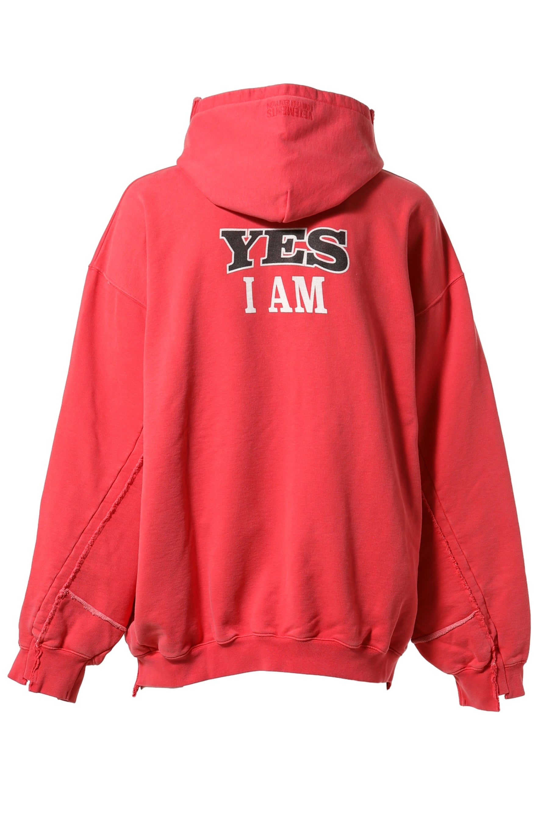 VETEMENTS VETEMENTS FAN DECONSTRUCTED ZIP-UP HOODIE / WASHED RED |  nubiantokyo | REVERSIBLE