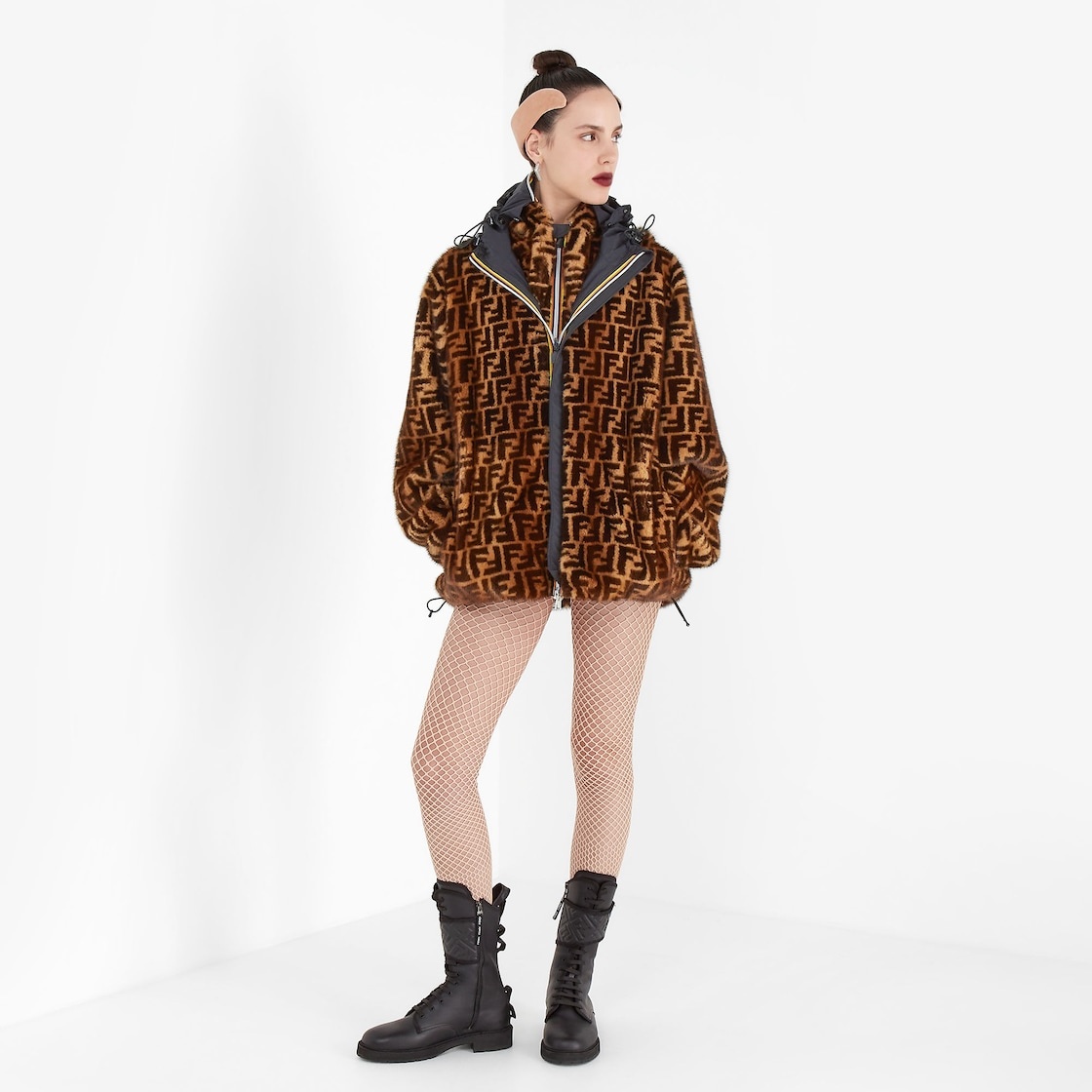 FF mink and nylon FENDI x K-Way® jacket - 5