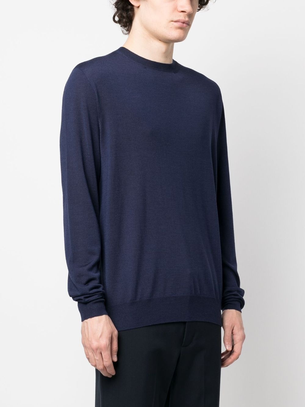 plain wool-silk jumper - 3
