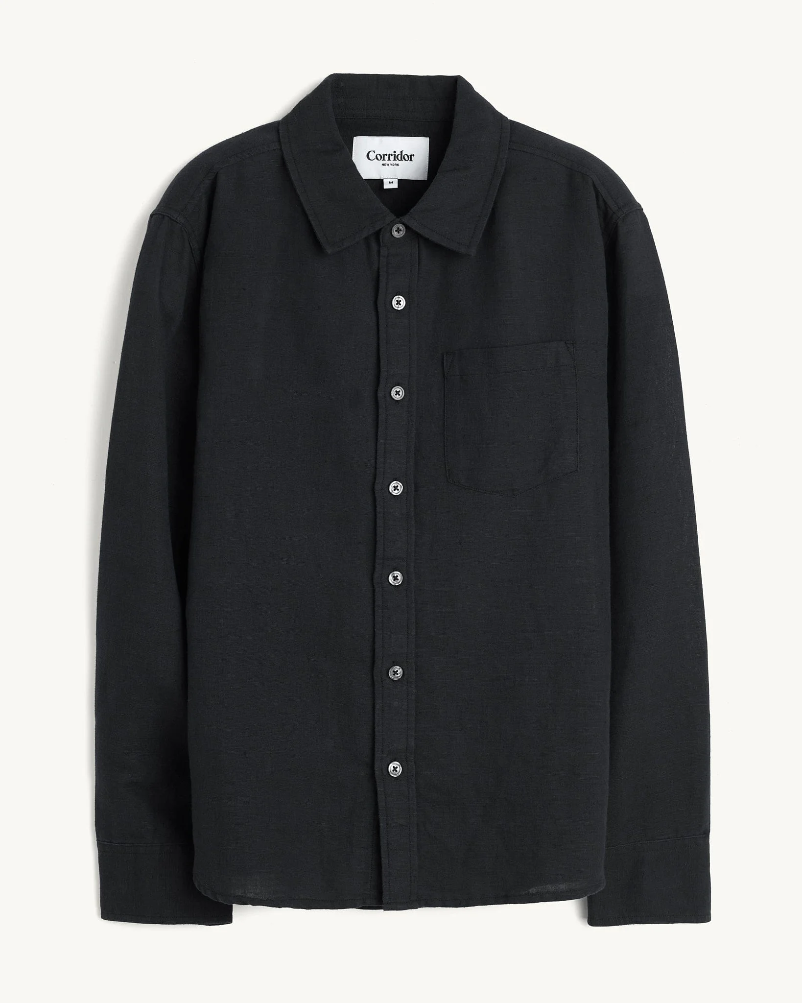 LINEN COTTON LS - BLACK - 1